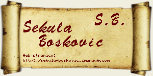 Sekula Bošković vizit kartica